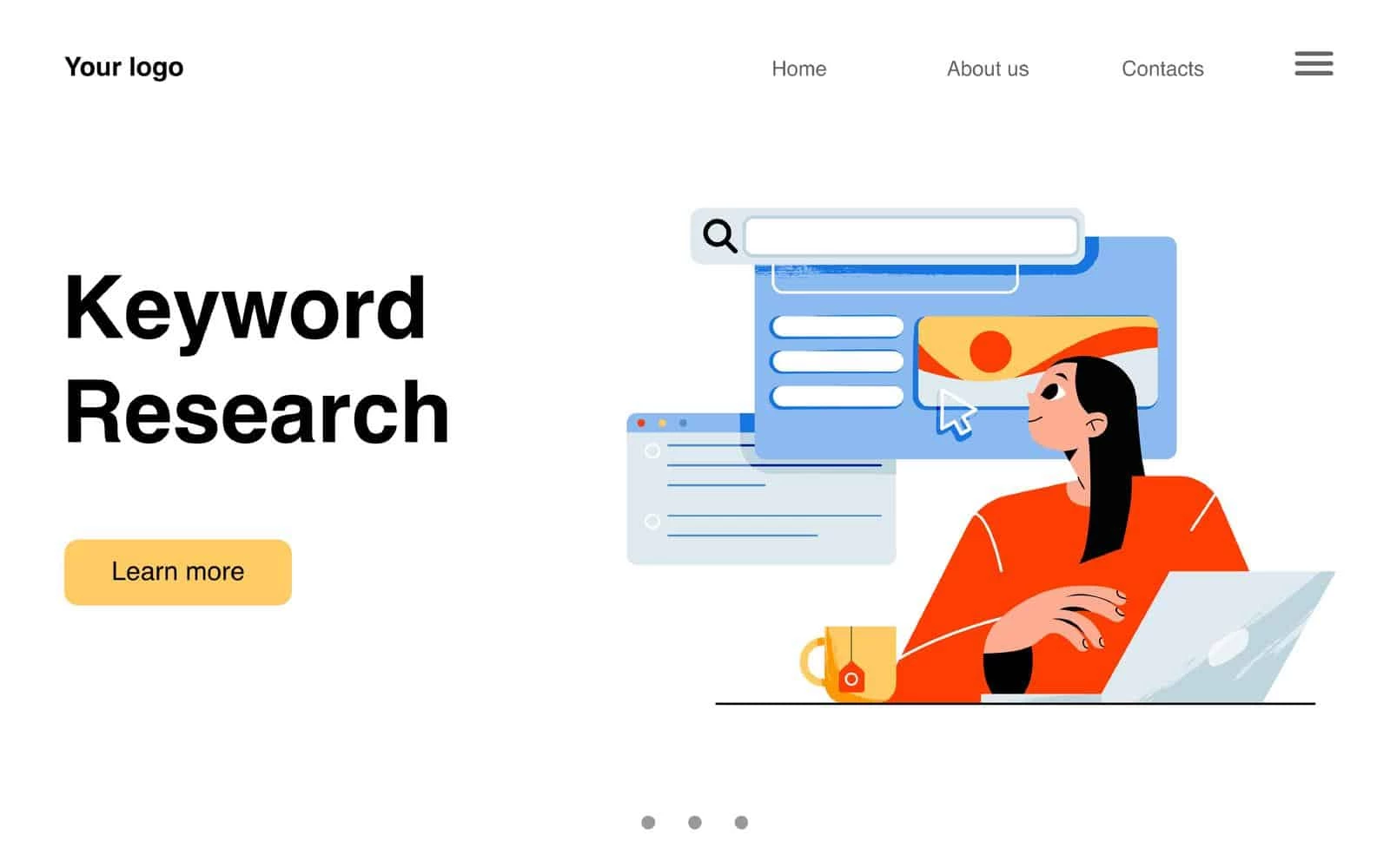 keyword research page for Search engine optimization
