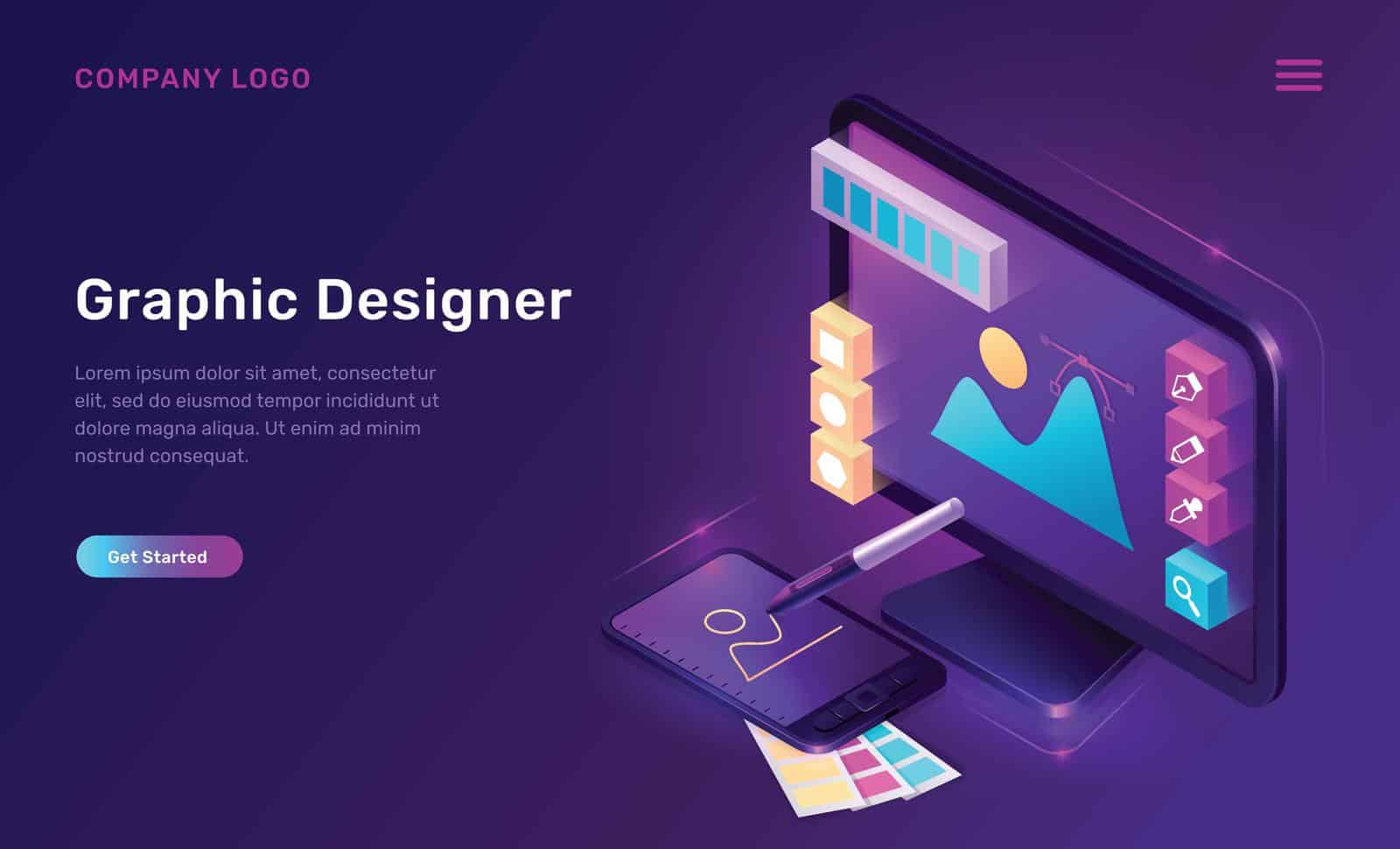 graphic design landing page concept