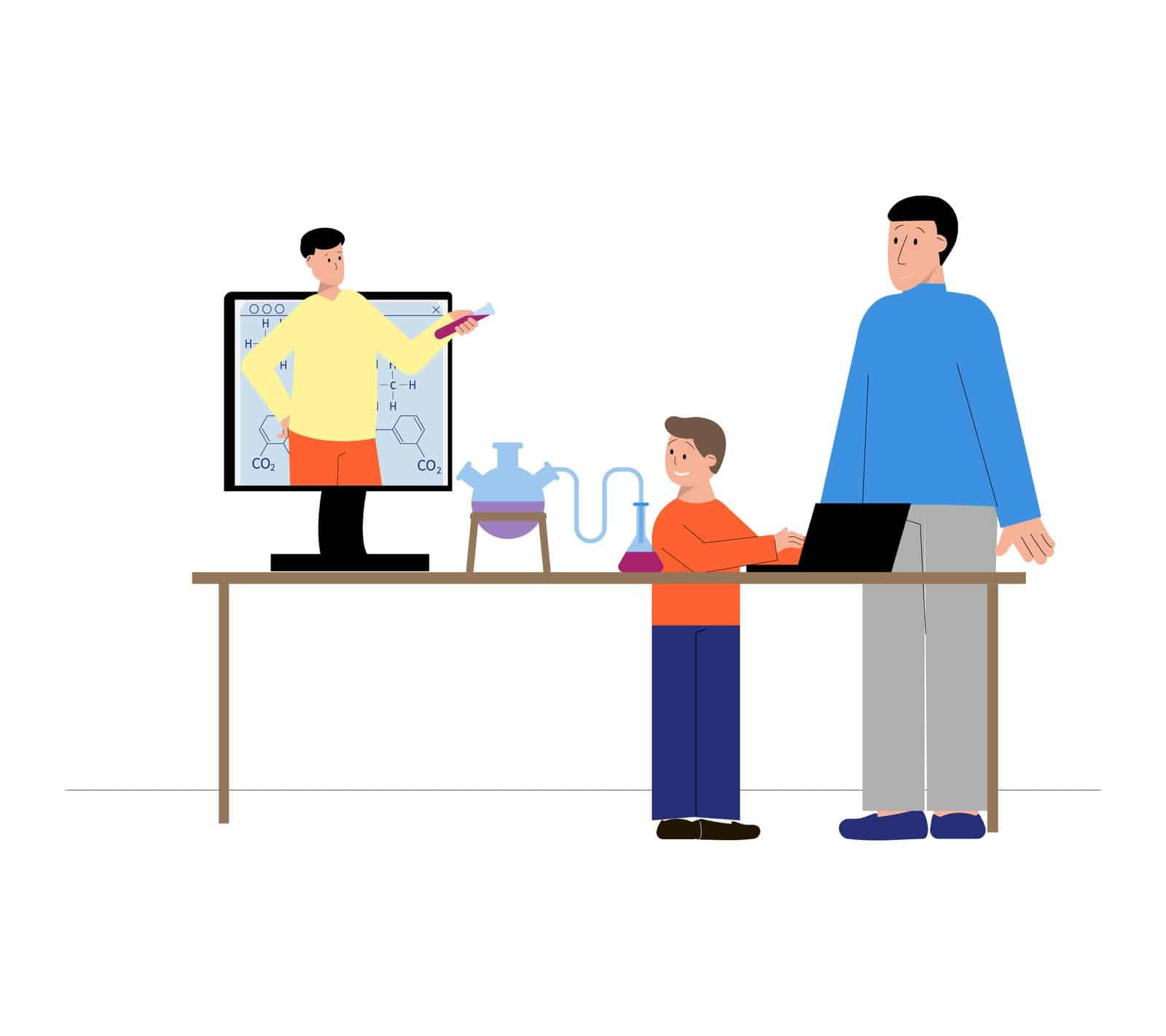 tutoring young child from home concept