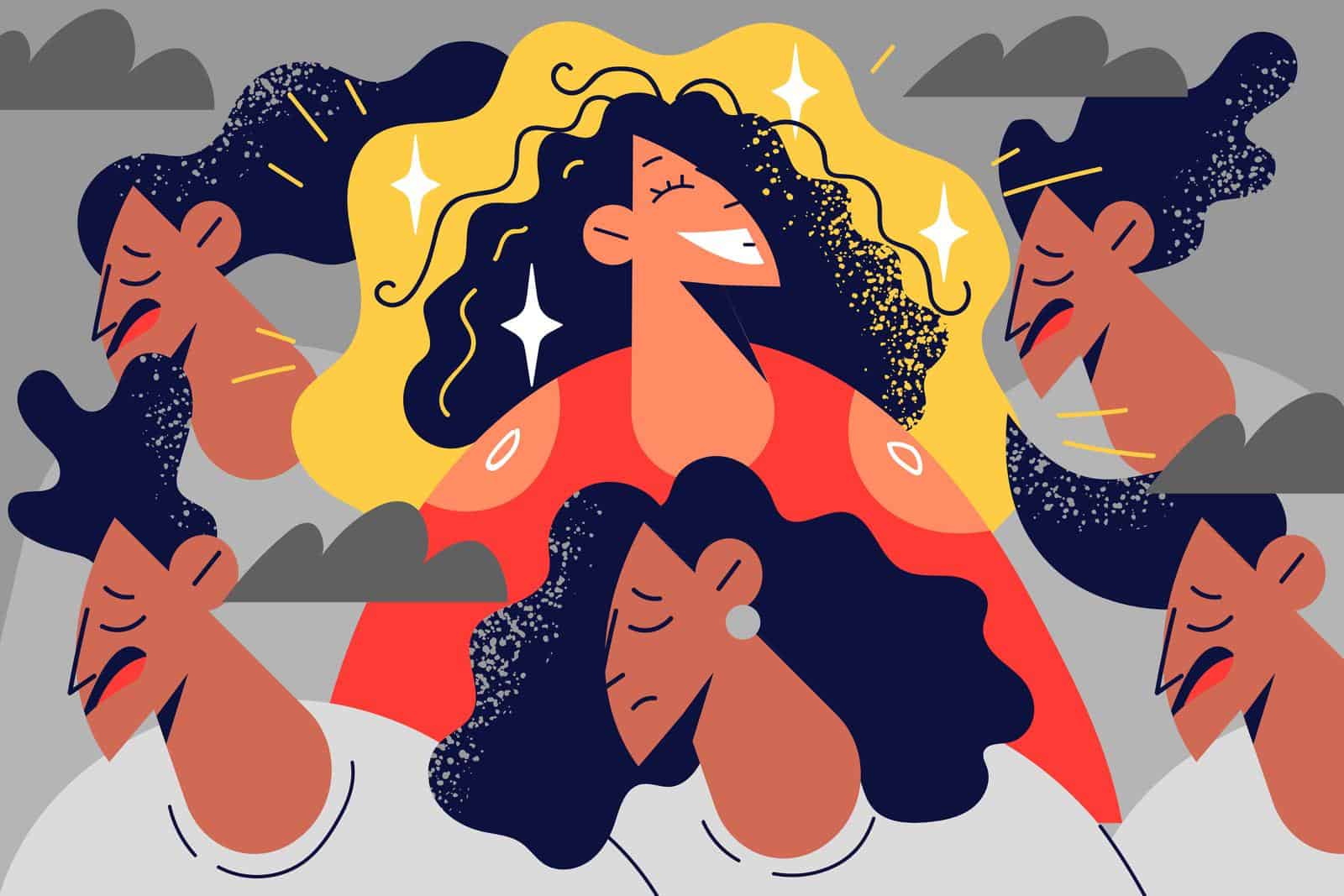 smiling-woman-hide-negative-emotions