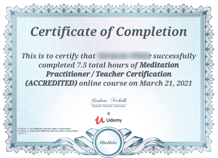 Udemy Meditation Practitioner