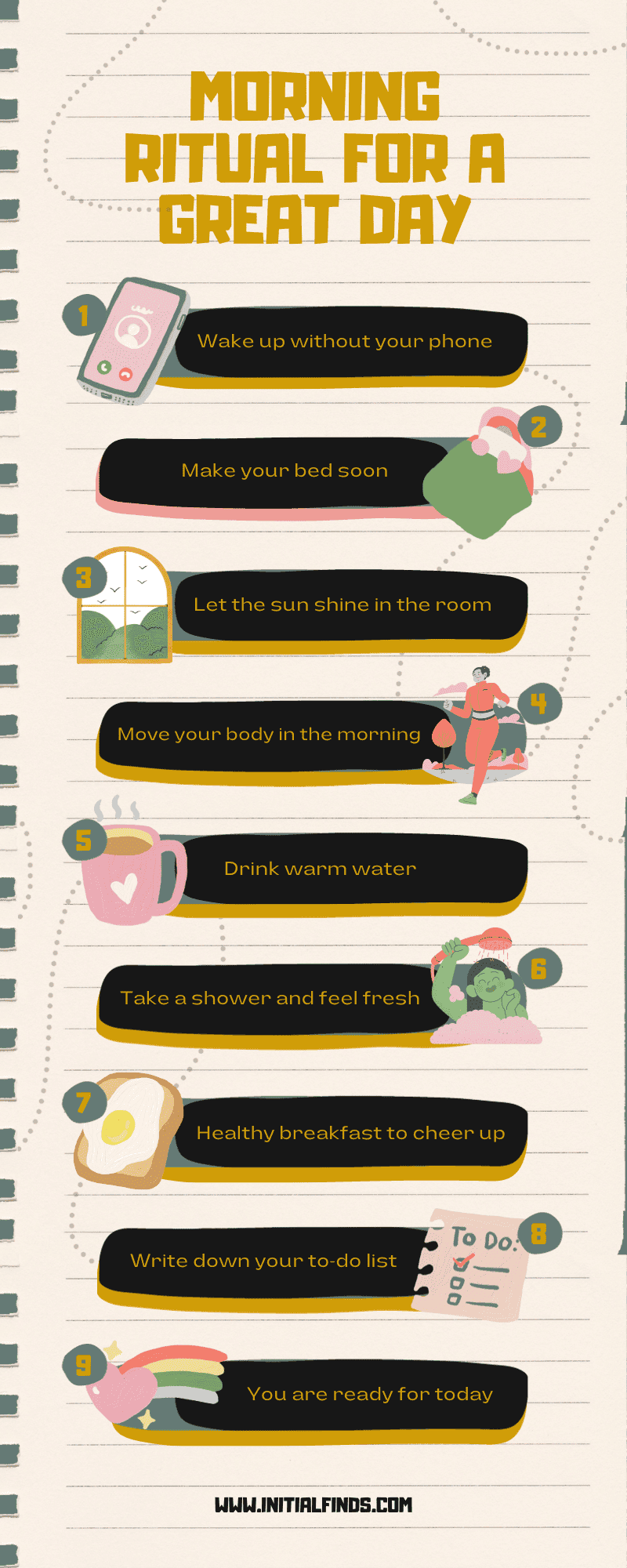 Morning daily routine list