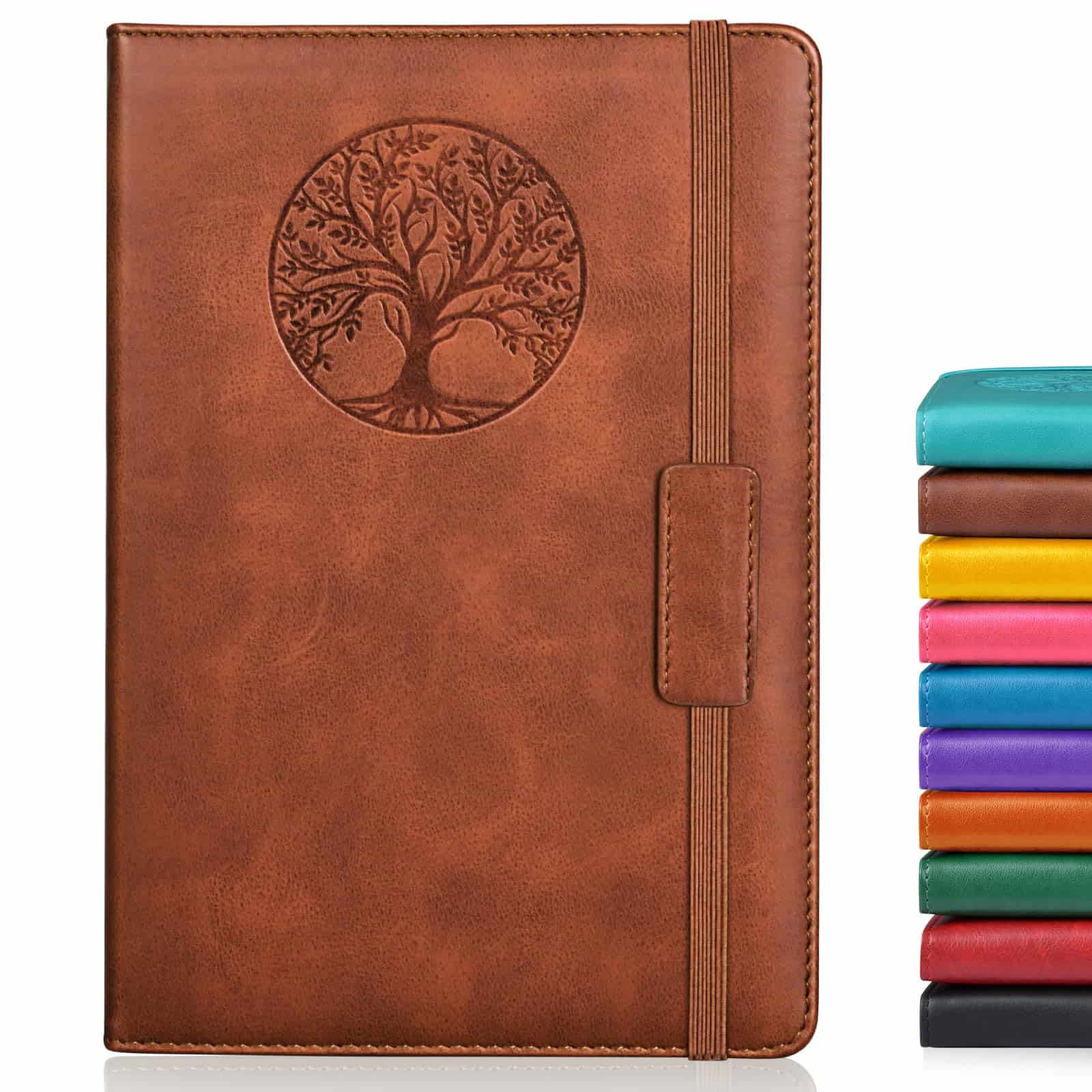 Lined Journal Notebook for Women Men, 256 Pages A5 Hardcover Leather Journals