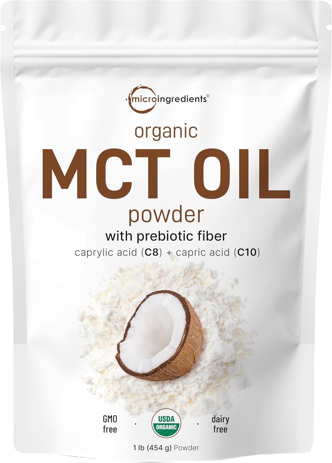Organic MCT Oil Powder with Prebiotic Fiber, 1 Pound (16 Ounce)