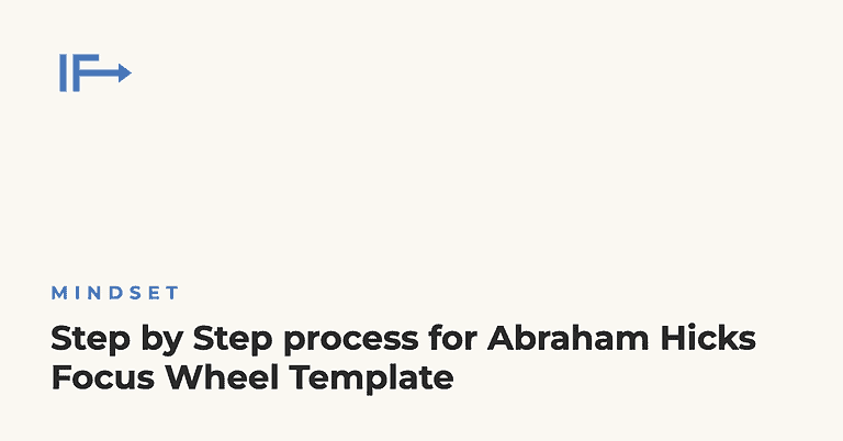 Step by Step process for Abraham Hicks Focus Wheel Template — Initial Finds